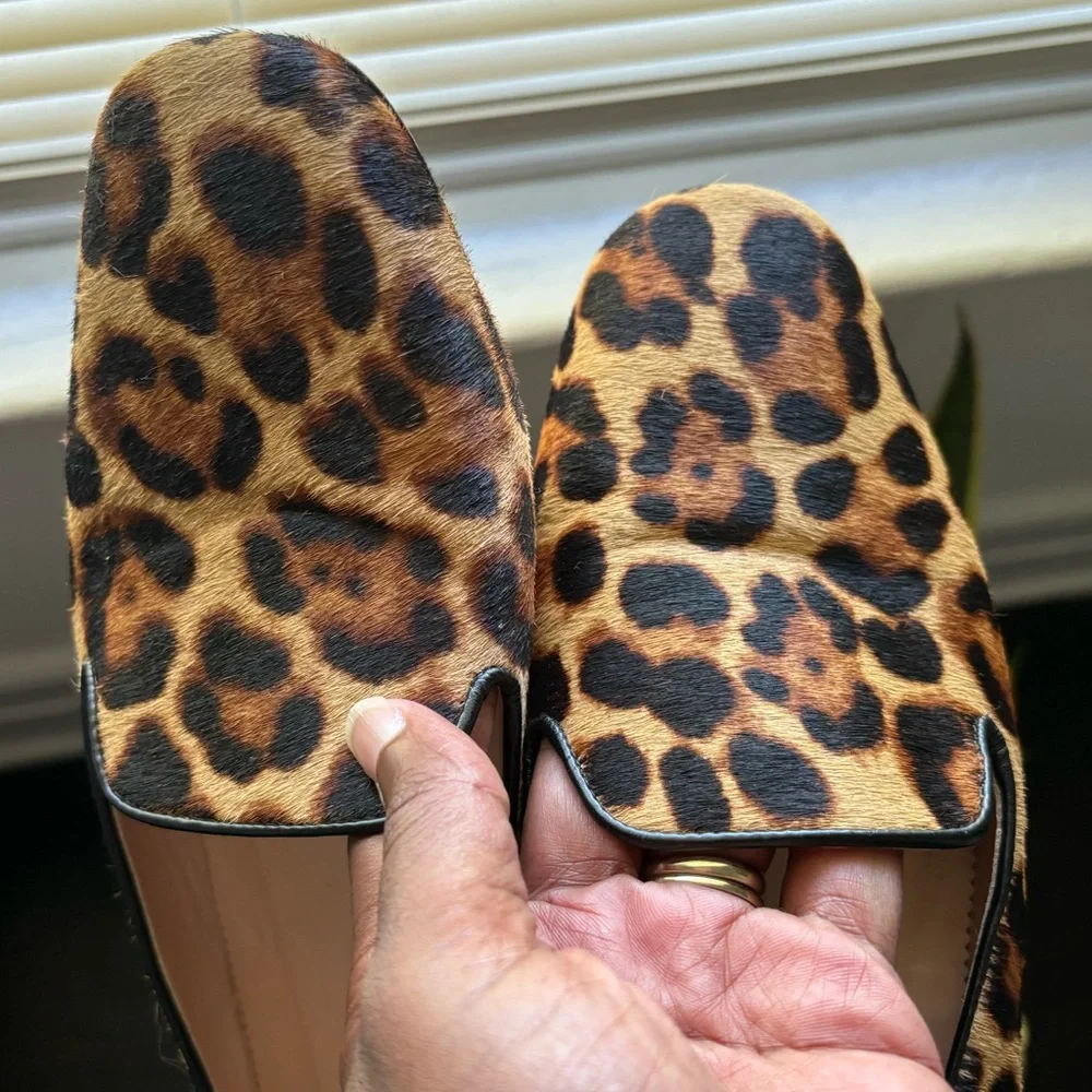 Jcrew leather Leopard Print Women's Loafers - Picture 7 of 8